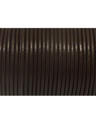 Cordon cuir marron foncé 2mm cordon cuir pas cher
