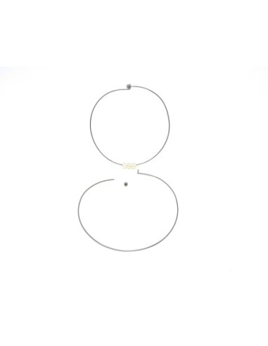 Collier jonc tour de cou en métal argenté gris