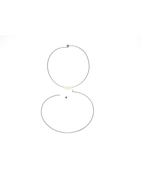 Collier jonc tour de cou en métal argenté gris