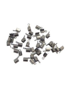 Embout serre fil en métal de couleur gris mat 3,5mm x 8mm pour cordon cuir 1,5mm 2