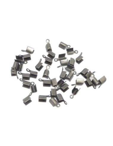 Serre fil en métal de couleur gris mat 3,5mm x 8mm pour cordon cuir 1,5mm