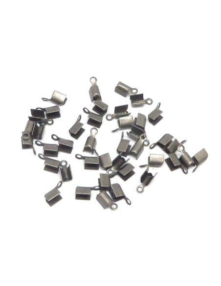 Serre fil en métal de couleur gris mat 3,5mm x 8mm pour cordon cuir 1,5mm