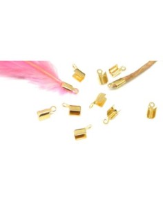 Embout serre fil attache cordon 3,5mm x 8mm en métal doré