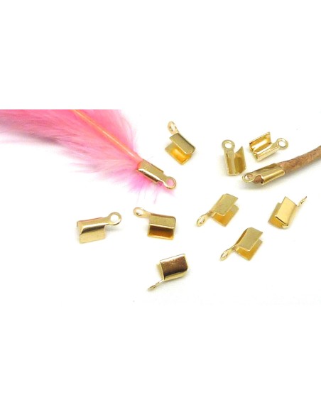 Attache 3,5mm x 8mm pour cordon cuir en métal doré