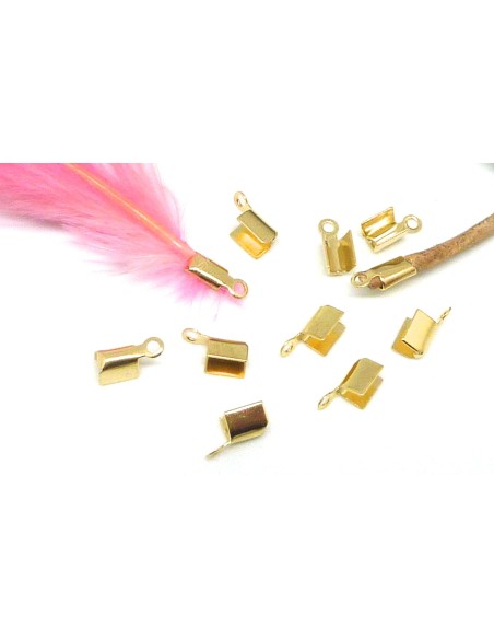 Attache cordon pour cordon cuir 1,5mm en métal doré pas chère