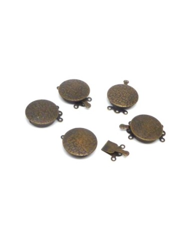 Fermoirs multirangs rond 17,7mm 3 rangs en métal de couleur bronze
