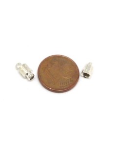 Fermoir à vis 4mm en métal de couleur argenté brillant blanc 2