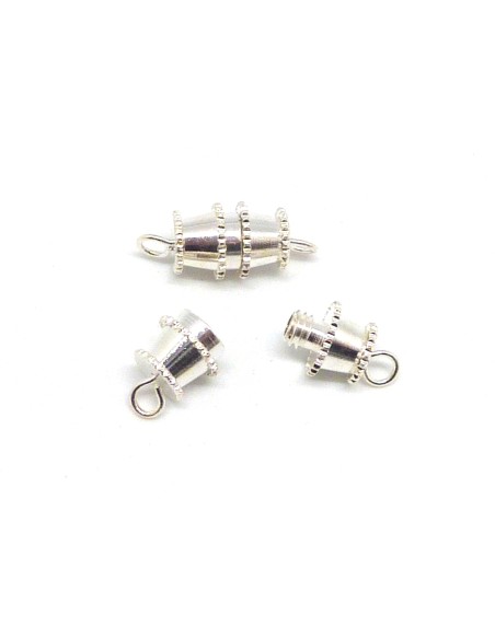 R-5 Fermoirs à visser en métal argenté grand 18,6mm
