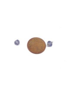 perles en verre fine toupie bleu lavande, mauve 2