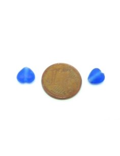 R-11g env. 45 perles en verre fine coeur de couleur bleu... 2