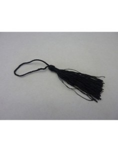 Pompon, breloque en fil polyester noir brillant