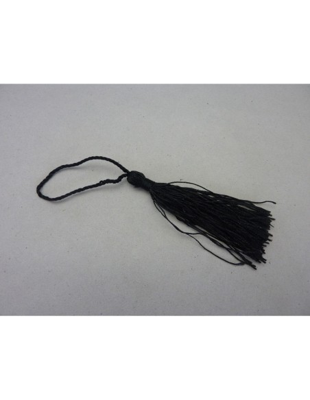 Pompon, breloque en fil polyester noir brillant