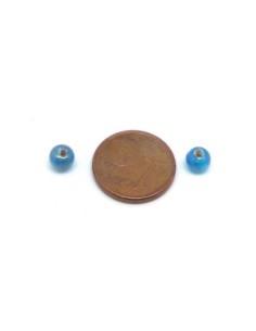 perles en verre fine ronde 5mm bleu turquoise irisé rainbow 2