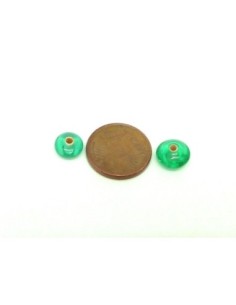 R-10,2g env. 30 perles en verre ronde aplatie palet 8,8mm... 2