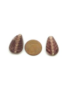 R-5 perles en verre motif feuille de couleur vieux rose,... 2
