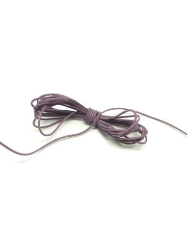2m Cordon cuir 1mm couleur parme lilas