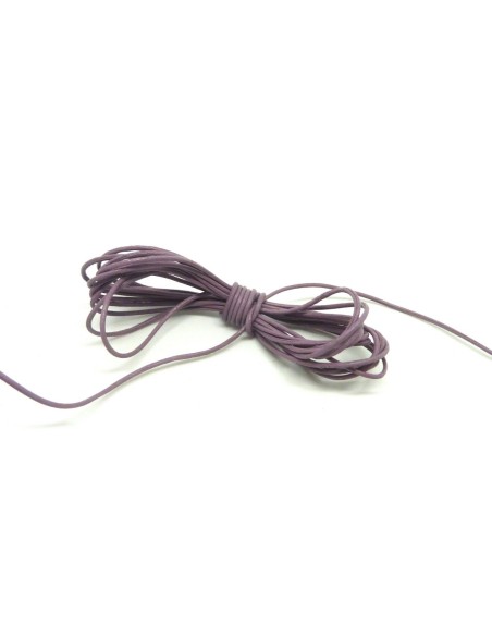 2m Cordon cuir 1mm couleur parme lilas