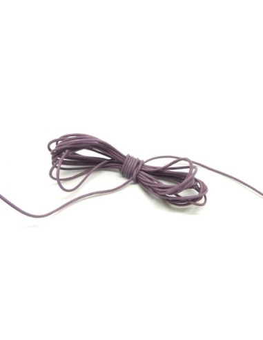 2m Cordon cuir 1mm couleur parme lilas