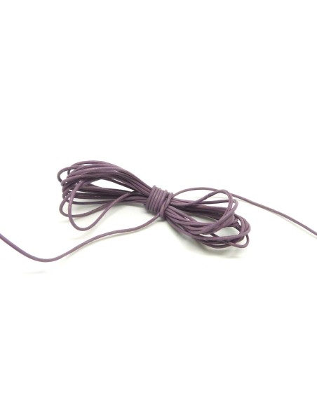 2m Cordon cuir 1mm couleur parme lilas