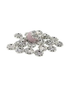 R-25 Calottes, coupelles en métal argenté motif étoile 2