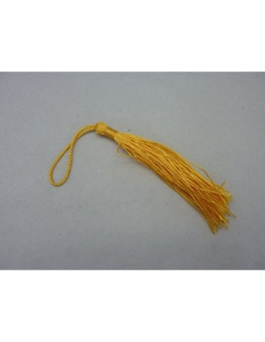 R-Pompon, breloque en fil polyester jaune brillant