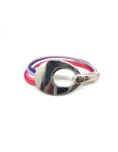 R-Fermoir crochet rectangle 53x29,3mm en métal argenté brillant effet miroir pour bracelet multirangs