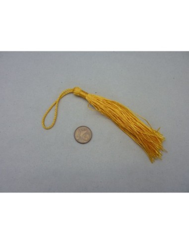 R-Pompon, breloque en fil polyester jaune brillant