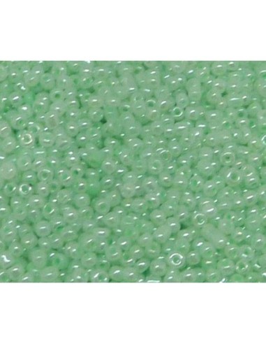 Perle de rocaille 2mm vert d'eau nacré