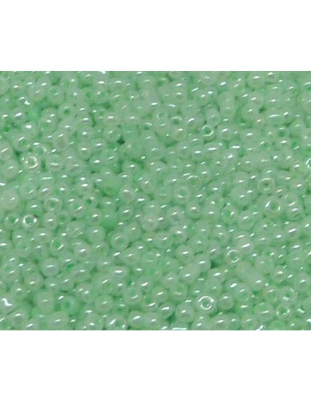 Perle de rocaille 2mm vert d'eau nacré