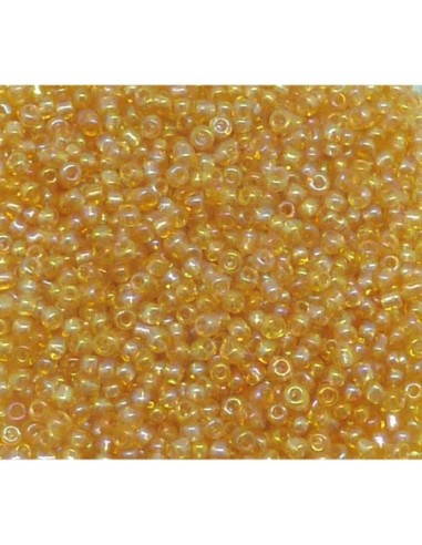 R-20g soit environ 1880 perles de rocaille 2mm en verre de couleur orange pâle irisé