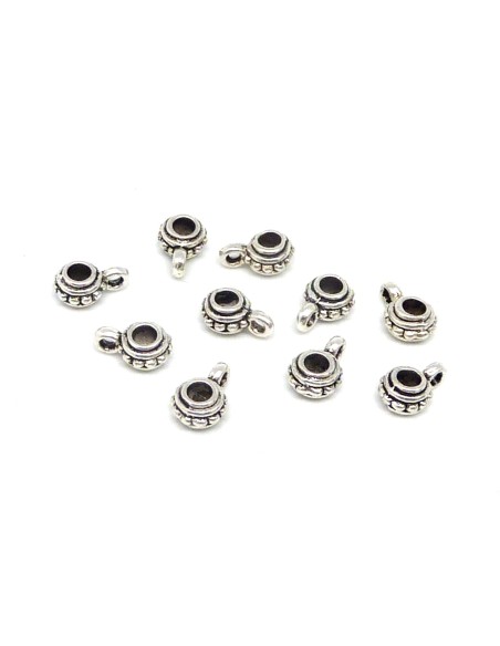 R-15 bélières en métal argenté 9,5mm, support breloque