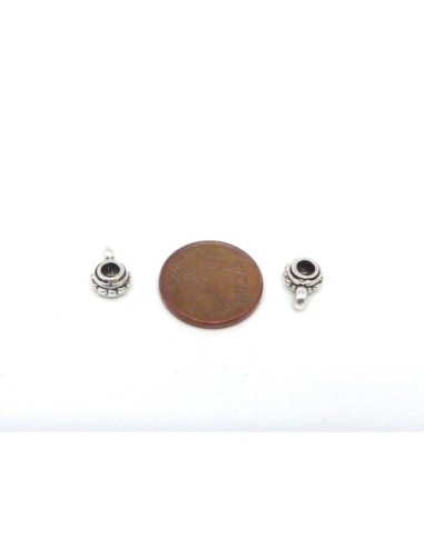 R-15 bélières en métal argenté 9,5mm, support...