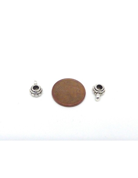 R-15 bélières en métal argenté 9,5mm, support breloque