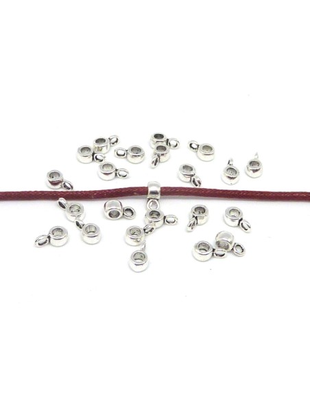 mini beliere pour cordon de 2mm en metal argente