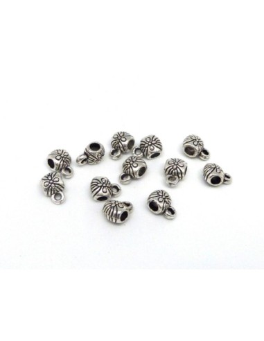 Attache pendentif argenté pour cuir de 2mm