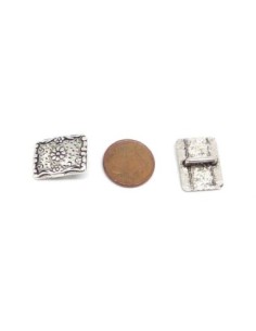 15 Perles passant poussoir slide en métal argenté pour... 2