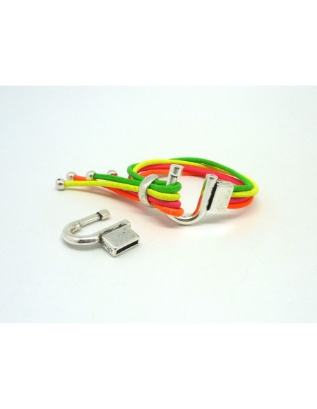 Fermoir fer à cheval argenté pour cuir de 10mm