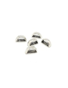 Perle passant demi rond en métal argenté