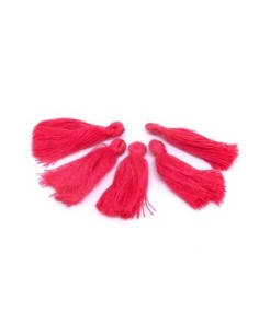 Lot de 5 Petits Pompons rose fuchsia 3cm en polyester