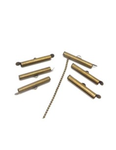 Embout tube 25mm en métal de couleur bronze