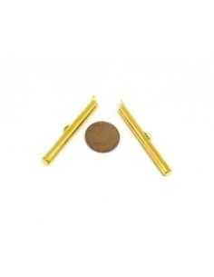 6 Embouts tube ceintre serre ruban, chaîne bille 40mm en métal de couleur doré Taille XXL 2