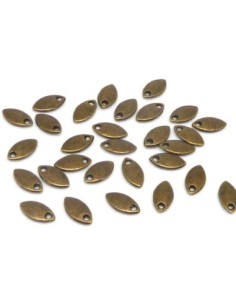mini breloques navette Sequins ovale 8,7mm x 4,6mm en métal de couleur bronze lisse 2