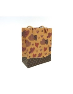 Pochette cadeaux 11,5 x 14cm motif coeur à soufflet en...