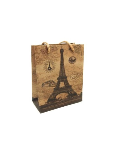 R-Pochette cadeaux 11,5 x 14cm motif Tour Eiffel à soufflet en papier épais