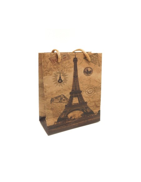 R-Pochette cadeaux 11,5 x 14cm motif Tour Eiffel à soufflet en papier épais
