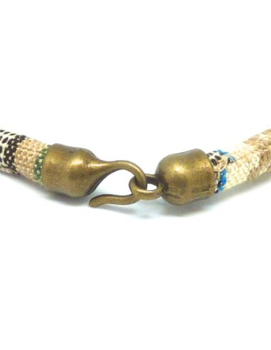 Fermoir crochet bronze pour cordon cuir 6mm