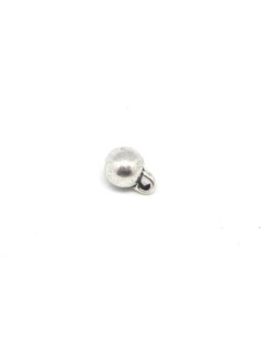 10 petites breloques boule, ronde, bille en métal argenté lisse 2
