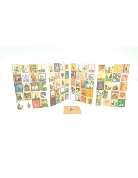 R-80 étiquettes adhésives, stickers vinage forme timbre pour embellir vos cartes : embellissement scrapbooking