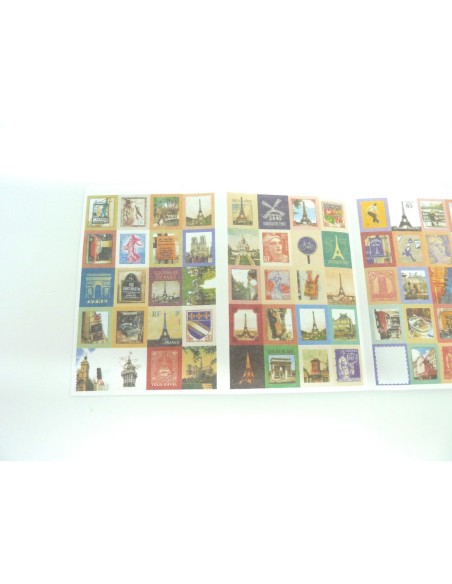 R-80 étiquettes adhésives, stickers vinage forme timbre pour embellir vos cartes : embellissement scrapbooking