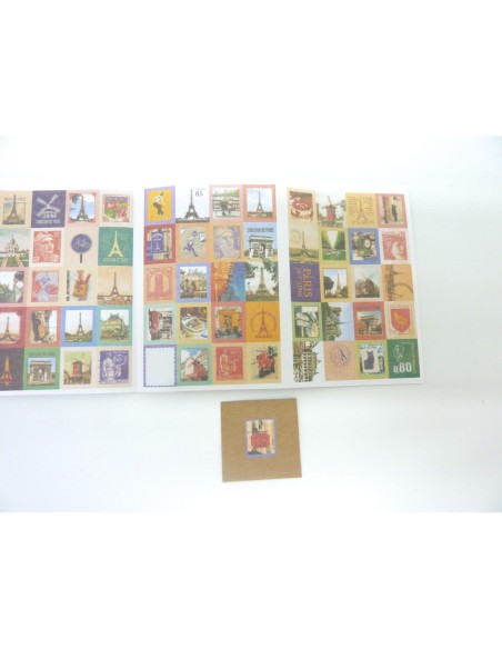 R-80 étiquettes adhésives, stickers vinage forme timbre pour embellir vos cartes : embellissement scrapbooking